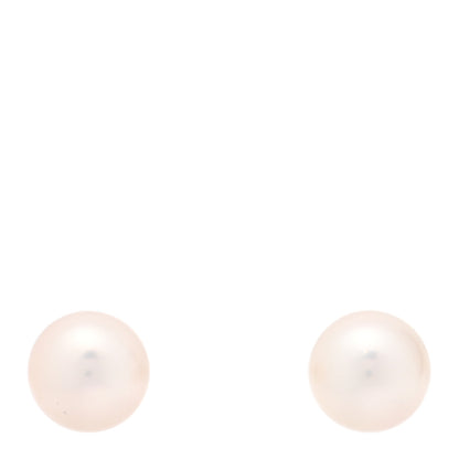 Tiffany 18K White Gold Cultured Pearl 8-8.5mm Earrings 1 of 5