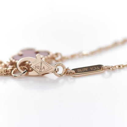 Van Cleef & Arpels 18K Rose Gold Carnelian Sweet Alhambra Bracelet 4 of 4