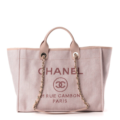 Chanel Mixed Fibers Calfskin Medium Deauville Tote Pink 1 of 11