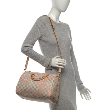 Louis Vuitton Damier Azur Tahitienne Speedy Bandouliere 30 Rose Ballerine 2 of 7