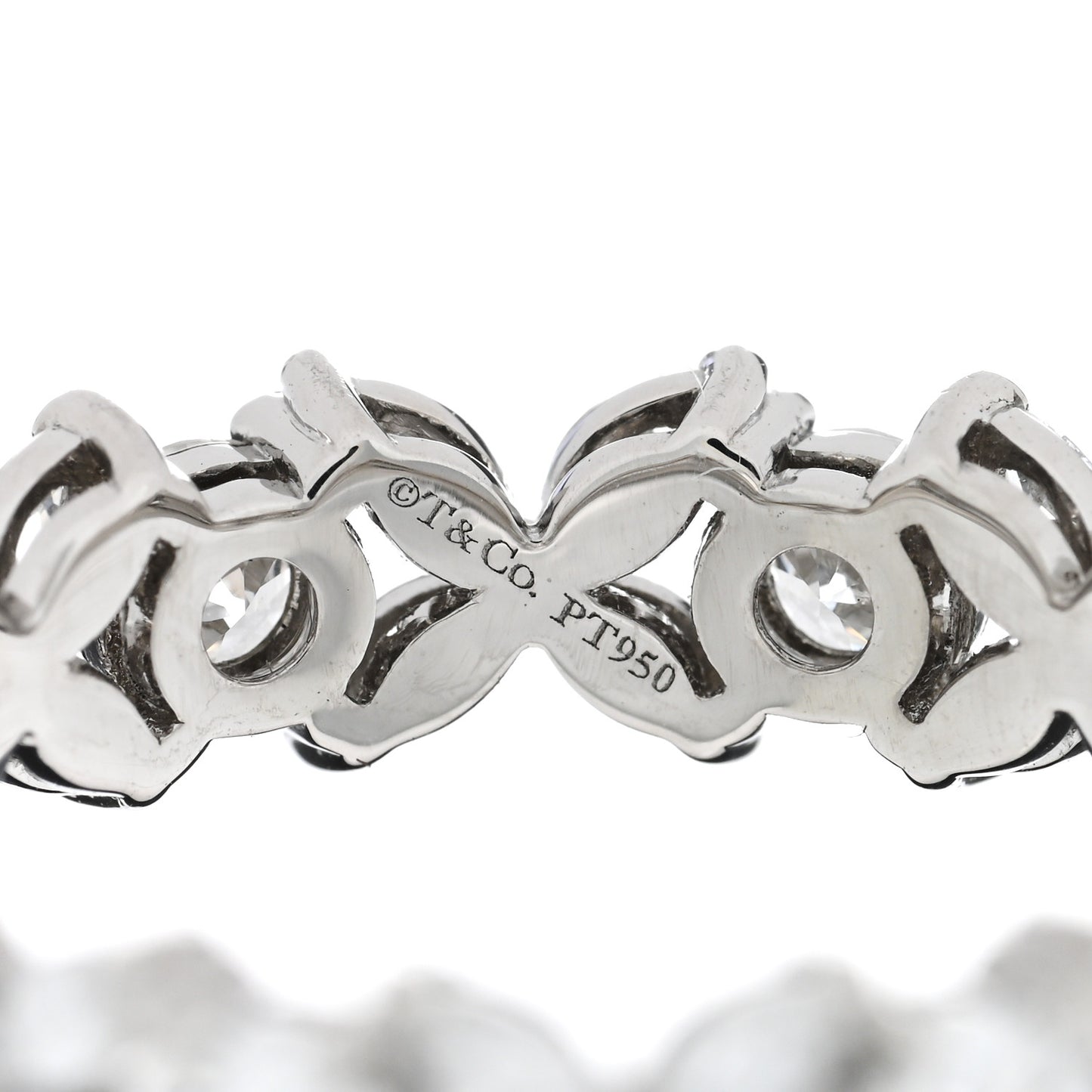 Platinum Diamond Victoria Alternating Band Ring 53 6.5