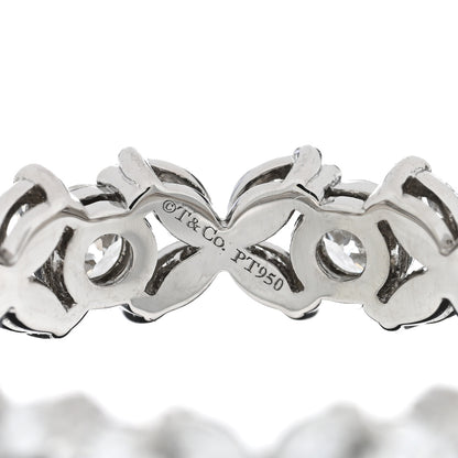 Tiffany Platinum Diamond Victoria Alternating Band Ring 53 6.5 4 of 5