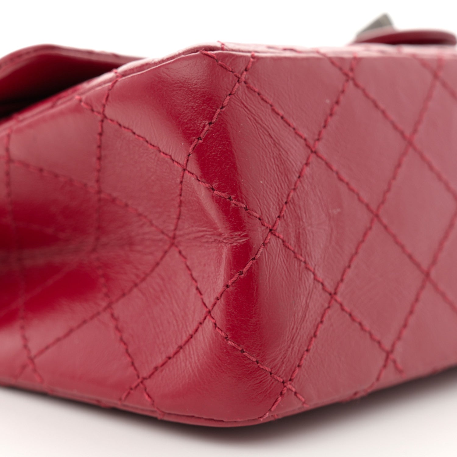 Chanel Aged Calfskin Quilted 2.55 Reissue 225 Flap Red 9 of 10