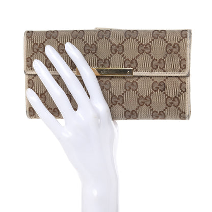 Gucci Monogram Metal Bar Continental Flap Wallet Off White 2 of 17