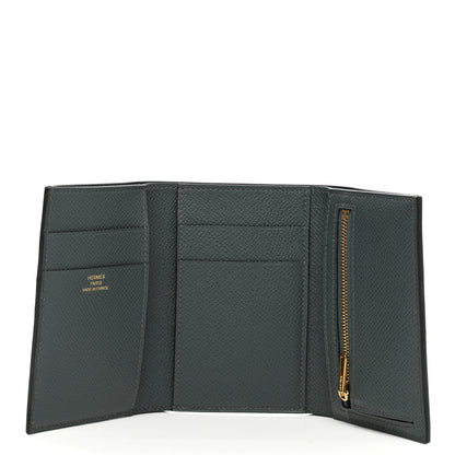 Hermes Epsom Tri-Fold Compact Bearn Wallet Bleu Orage 5 of 9