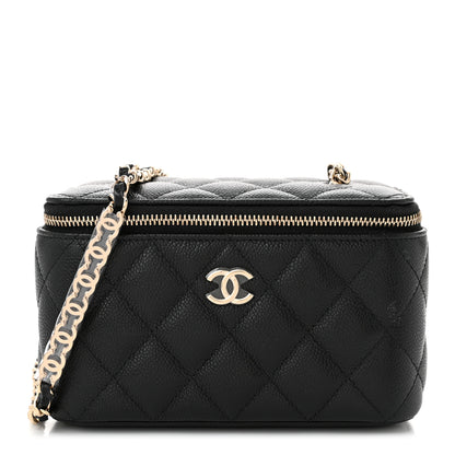 Chanel Caviar Quilted Small Tiny CC Vanity Case With Chain Black 1 of 11