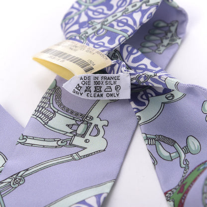 Hermes Silk Mors Et Gourmettes Remix Twilly Parme Vert Mauve 4 of 4