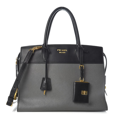 Prada Saffiano City Calf Medium Esplanade Tote Mercurio Black 1 of 14