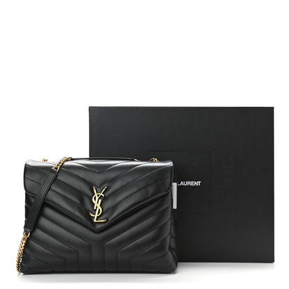 Saint Laurent Calfskin Y Quilted Monogram Medium Loulou Chain Satchel Black 10 of 10