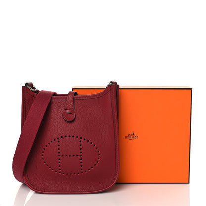 Hermes Taurillon Clemence Evelyne TPM Rouge Grenat 11 of 11