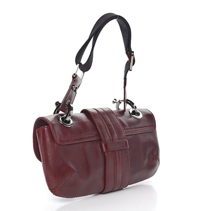 Lanvin Calfskin Flap Shoulder Bag Burgundy 3 of 9