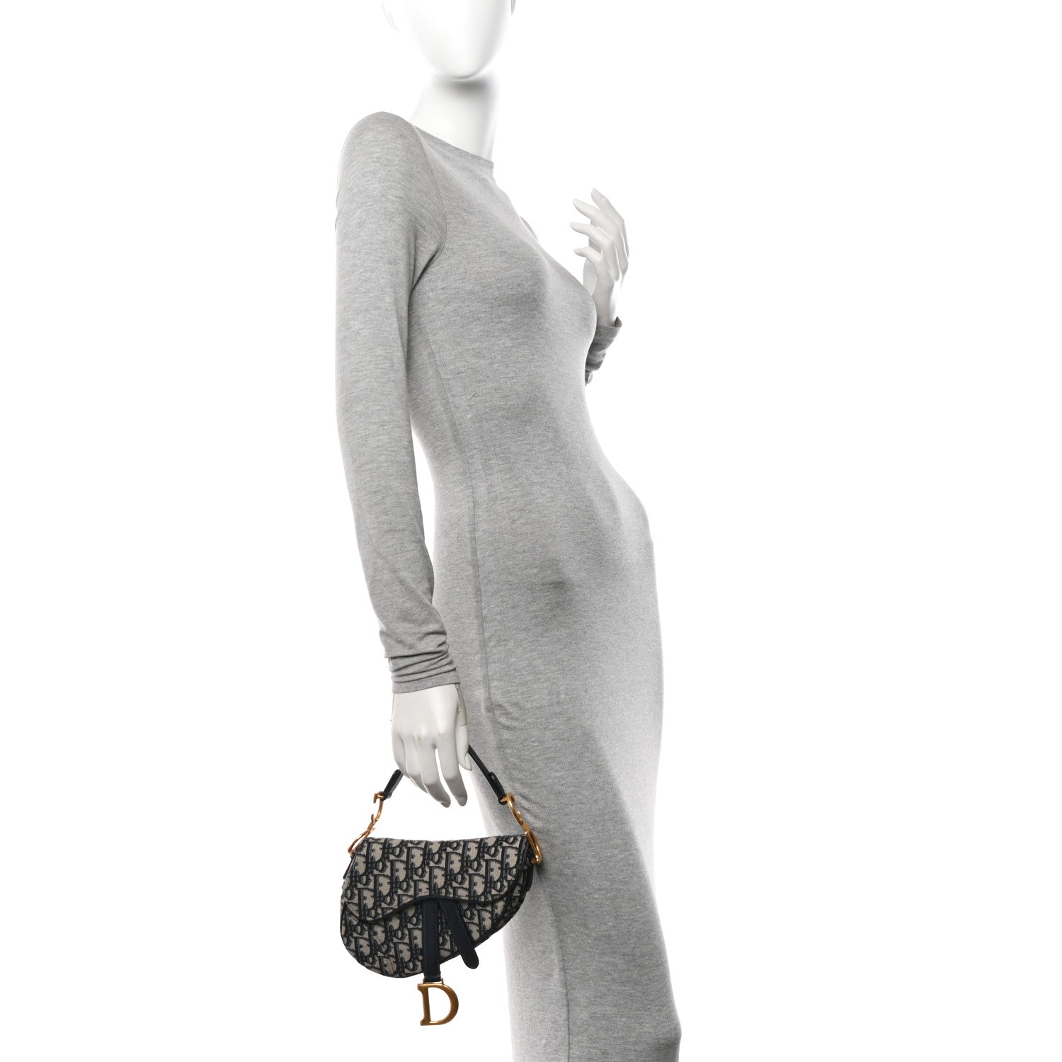 Christian Dior Oblique Mini Saddle Bag Blue 2 of 10