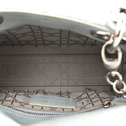 Christian Dior Metallic Lambskin Cannage Mini Lady Dior Light Blue 4 of 16