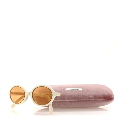 Miu Miu Acetate Oval Regard Sunglasses SMU04Z White 8 of 8