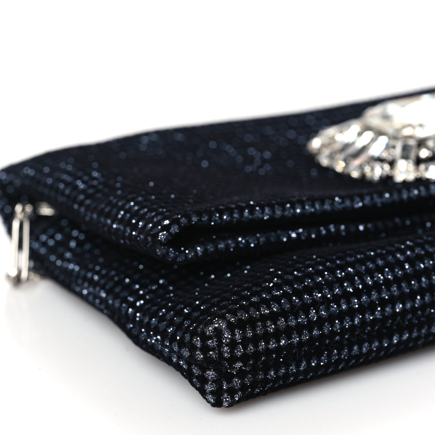 Velvet Glitter Galactica Titania Clutch Black Silver