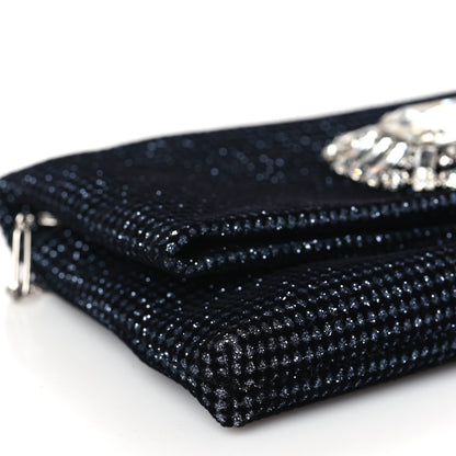 Jimmy Choo Velvet Glitter Galactica Titania Clutch Black Silver 8 of 9