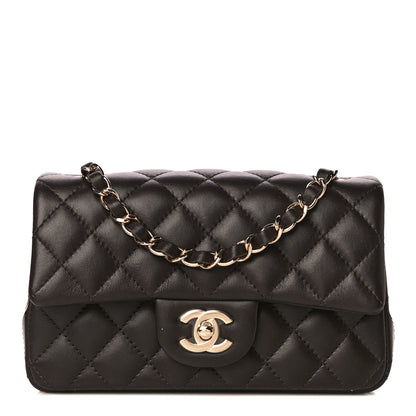 Chanel Lambskin Quilted Mini Rectangular Flap Dark Brown 1 of 12