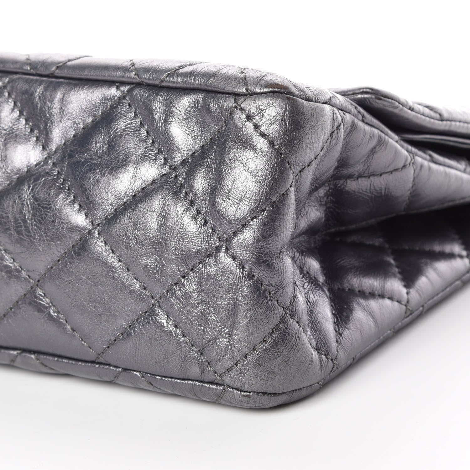 Chanel Metallic Aged Calfskin Quilted 2.55 Reissue 227 Flap Dark Silver 9 of 16