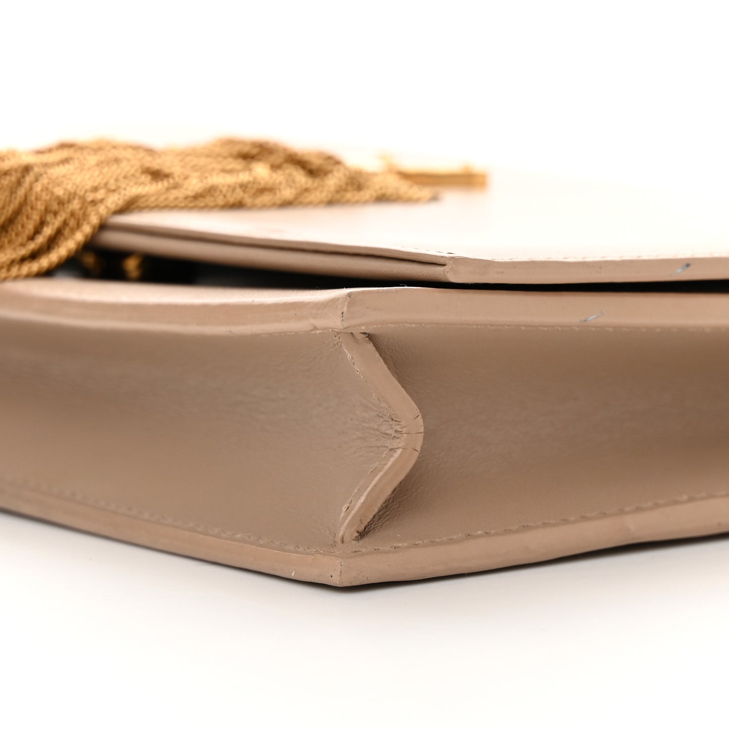 Smooth Calfskin Classic Monogram Kate Tassel Chain Wallet Dark Beige