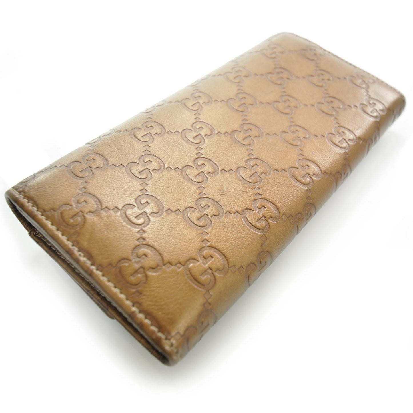 Guccissima Continental Heart Wallet Bronze