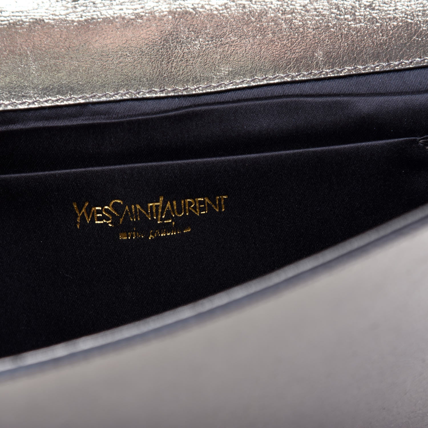 Saint Laurent Metallic Calfskin Monogram Large Belle De Jour Clutch Gold 6 of 6