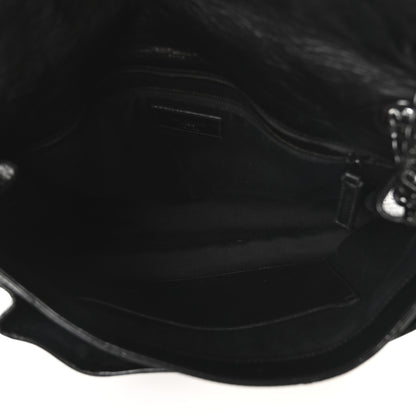 Saint Laurent Crinkled Calfskin Matelasse Monogram Large Niki Chain Satchel Black 5 of 10
