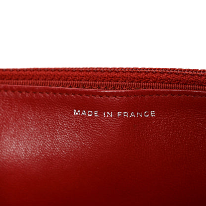 Chanel Lambskin Quilted Wallet On Chain WOC Red 7 of 11