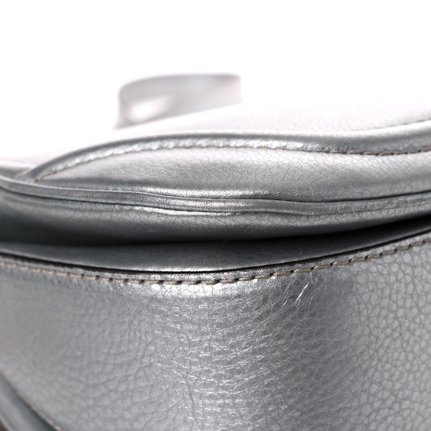 Gucci Metallic Calfskin Medium New Bamboo Top Handle Bag Silver 11 of 17
