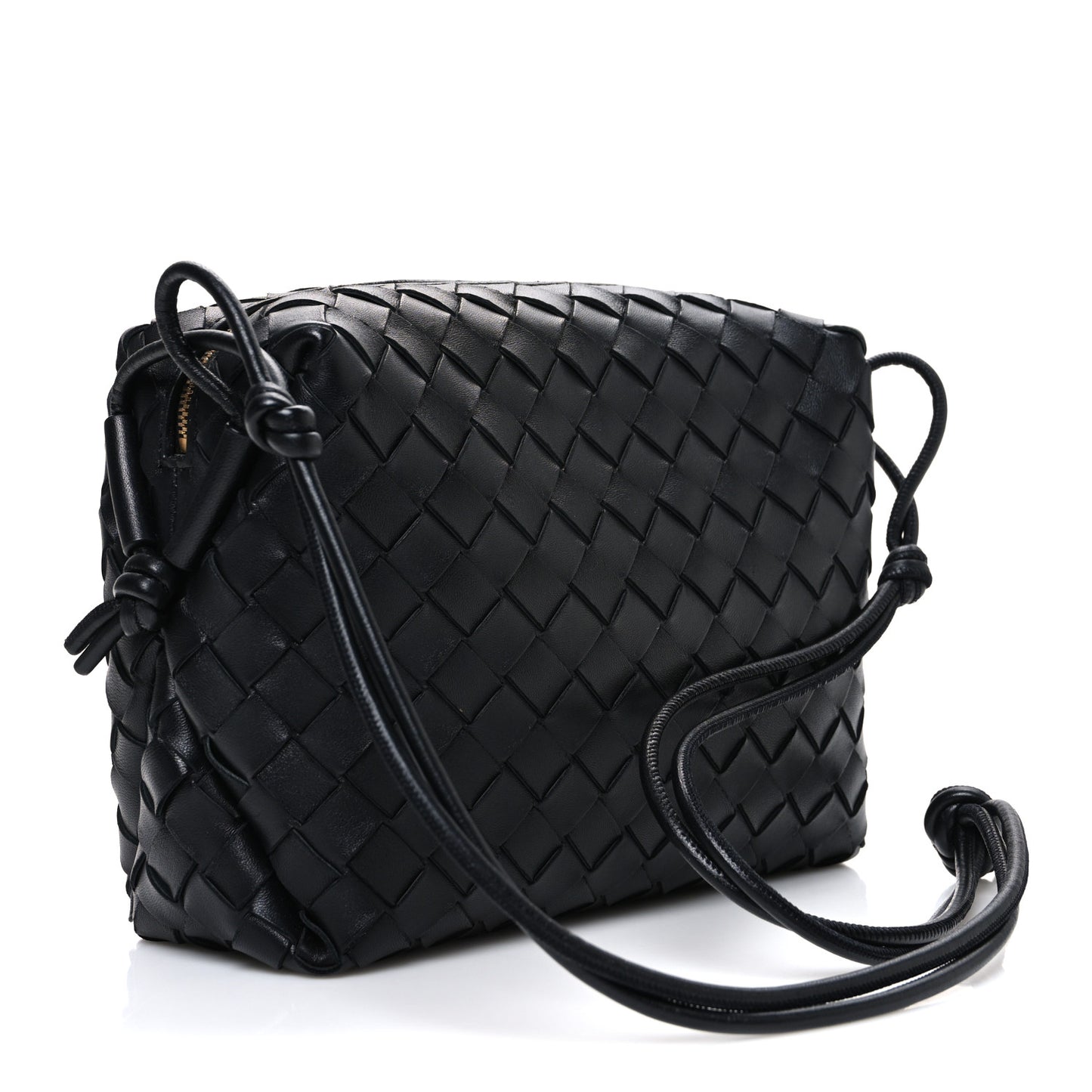 Nappa Intrecciato Small Loop Camera Bag Black