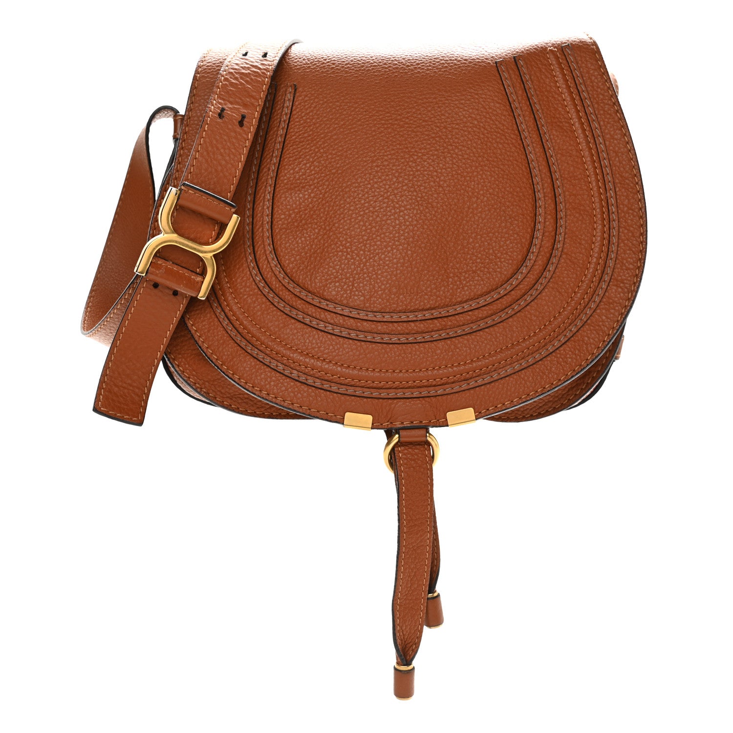 Chloe Calfskin Medium Marcie Round Crossbody Bag Tan 2 of 27
