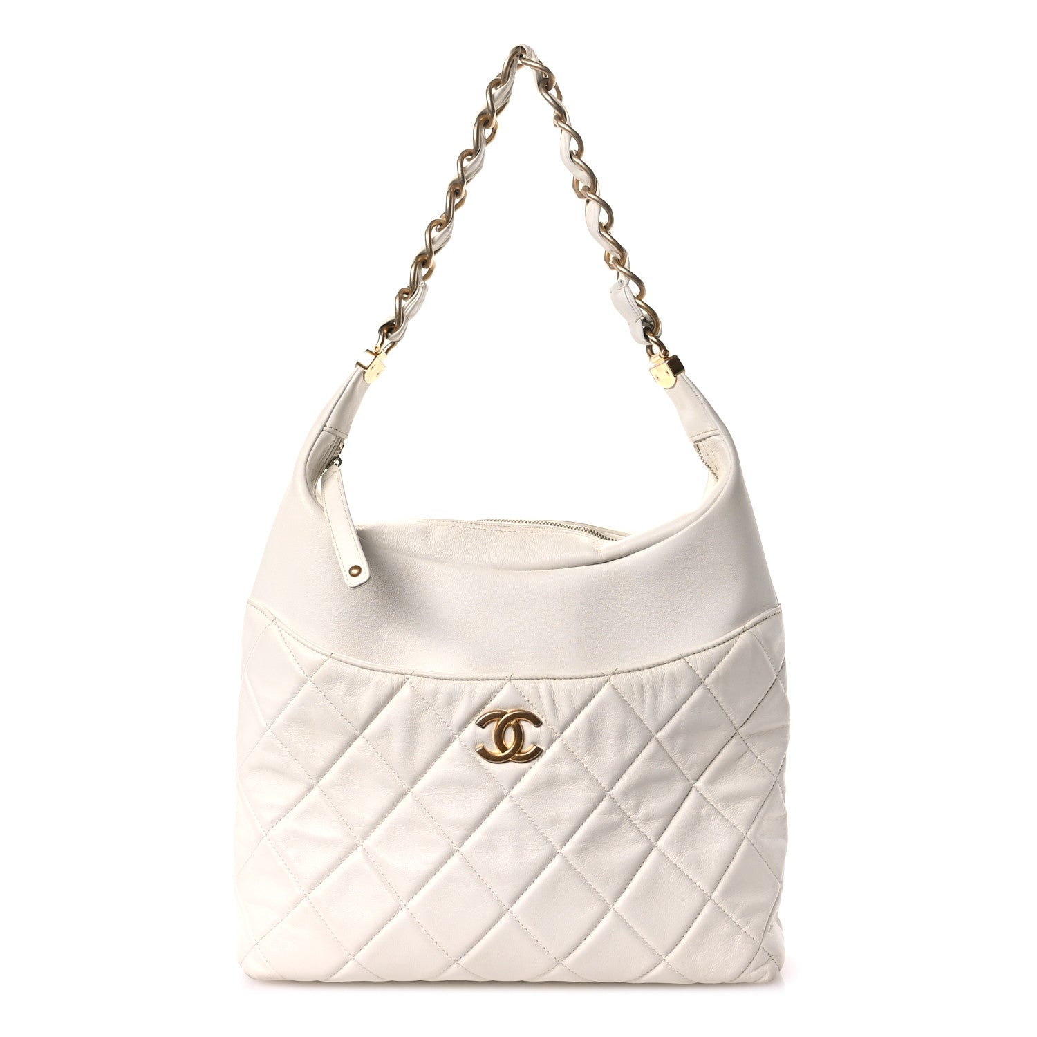 Chanel Calfskin Quilted Close To Me Hobo White 1 of 11