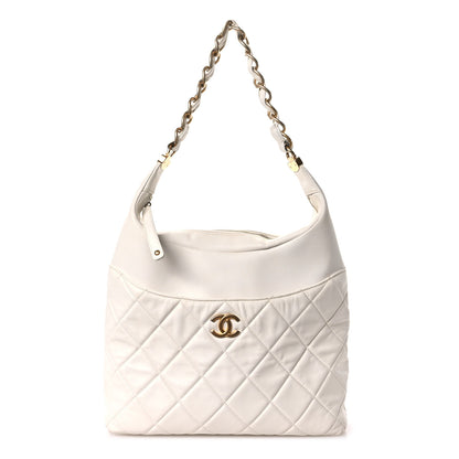 Chanel Calfskin Quilted Close To Me Hobo White 1 of 11