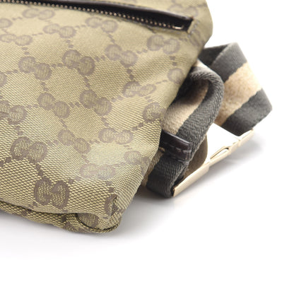 Gucci GG Monogram Web Double Pocket Belt Bag Green Dark Brown 11 of 11