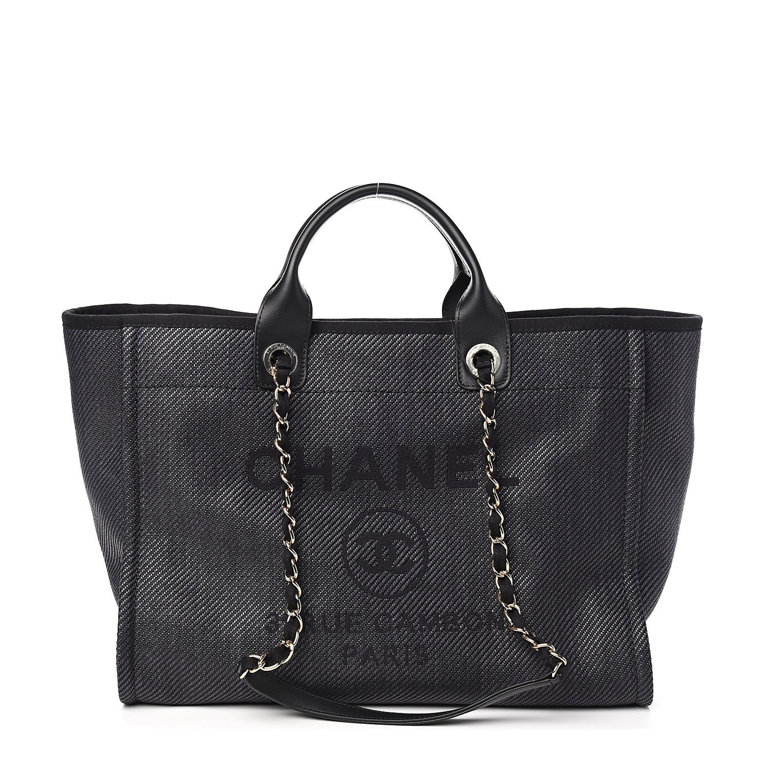 Chanel Mixed Fibers Calfskin Medium Deauville Tote Black 1 of 9