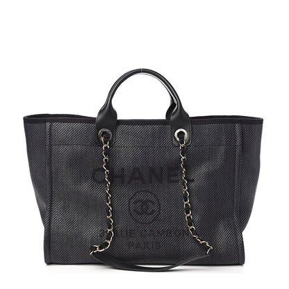 Chanel Mixed Fibers Calfskin Medium Deauville Tote Black 1 of 9