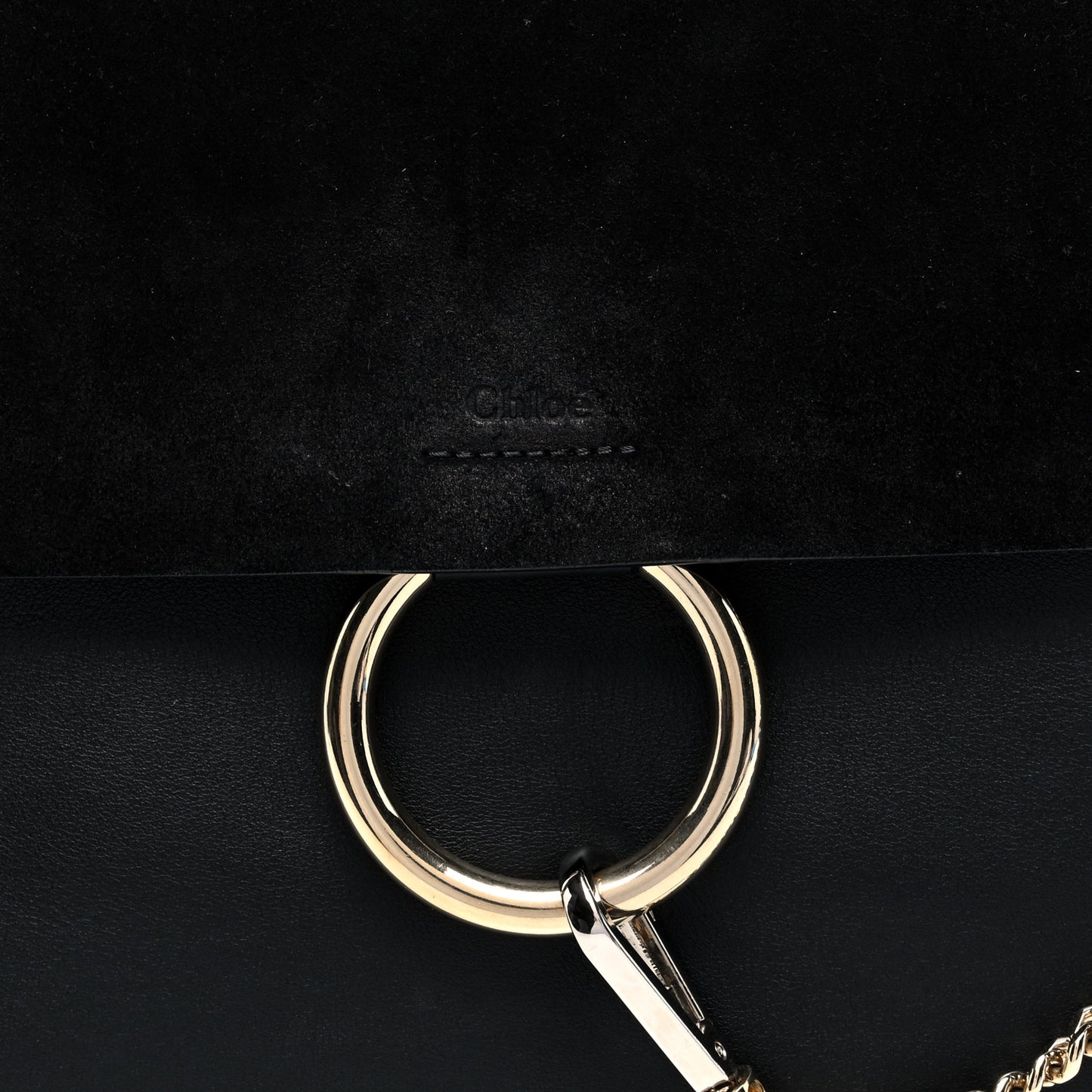Suede Calfskin Medium Faye Shoulder Bag Black