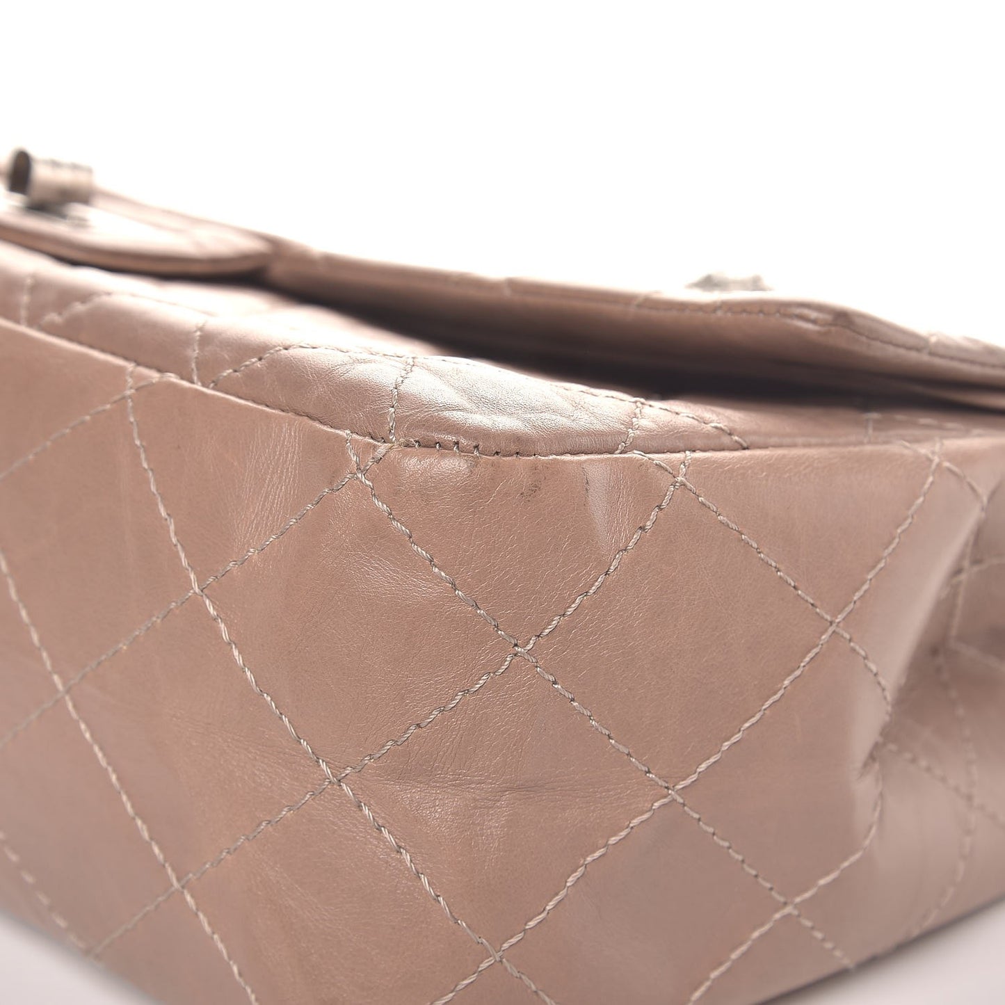 Aged Calfskin Quilted 2.55 Reissue 227 Flap Beige