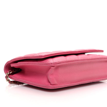 Chanel Caviar Quilted Wallet on Chain WOC Pink 10 of 13