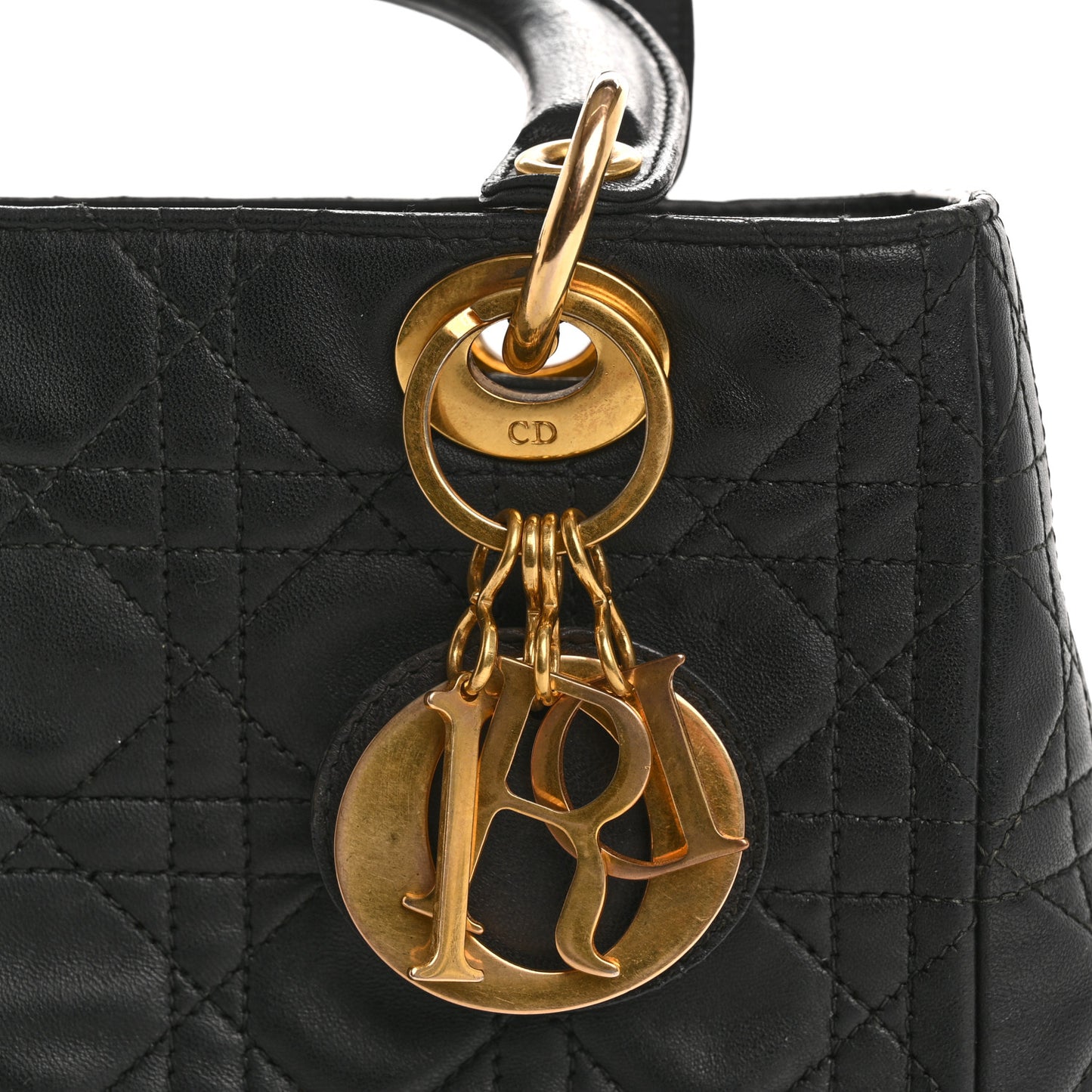 Lambskin Cannage Medium Lady Dior Black