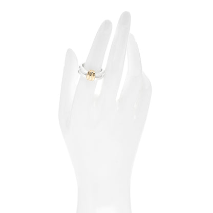 Tiffany Sterling Silver 18K Yellow Gold Atlas Groove Ring 54 7 2 of 5