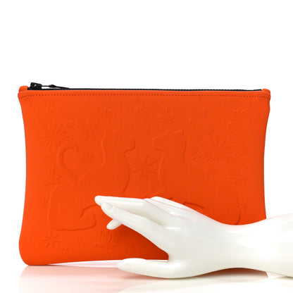 Hermes Neoprene Small Neobain Les Leopards Orange Samba 2 of 9