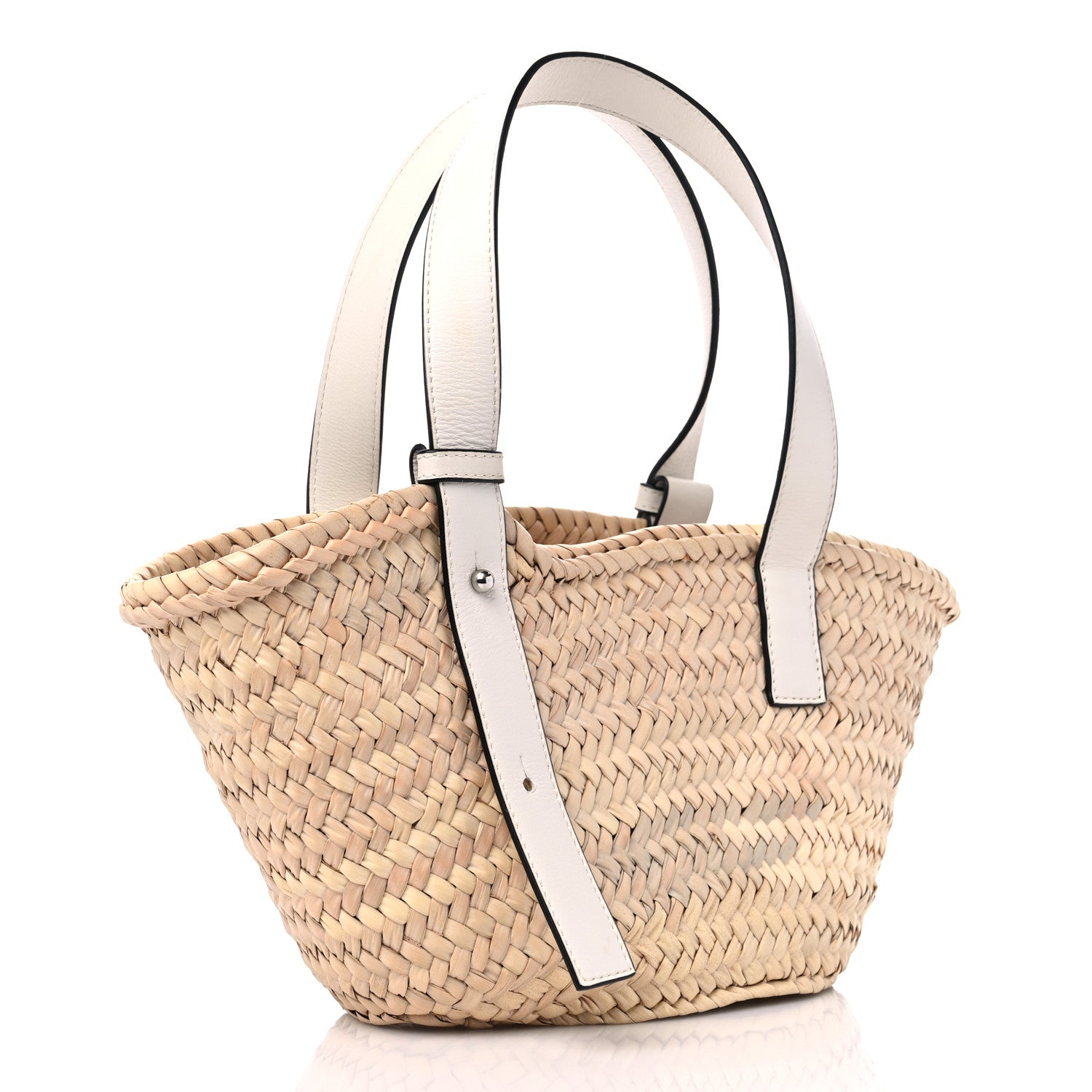 Loewe Raffia Small Basket Tote Bag Natural White 3 of 8