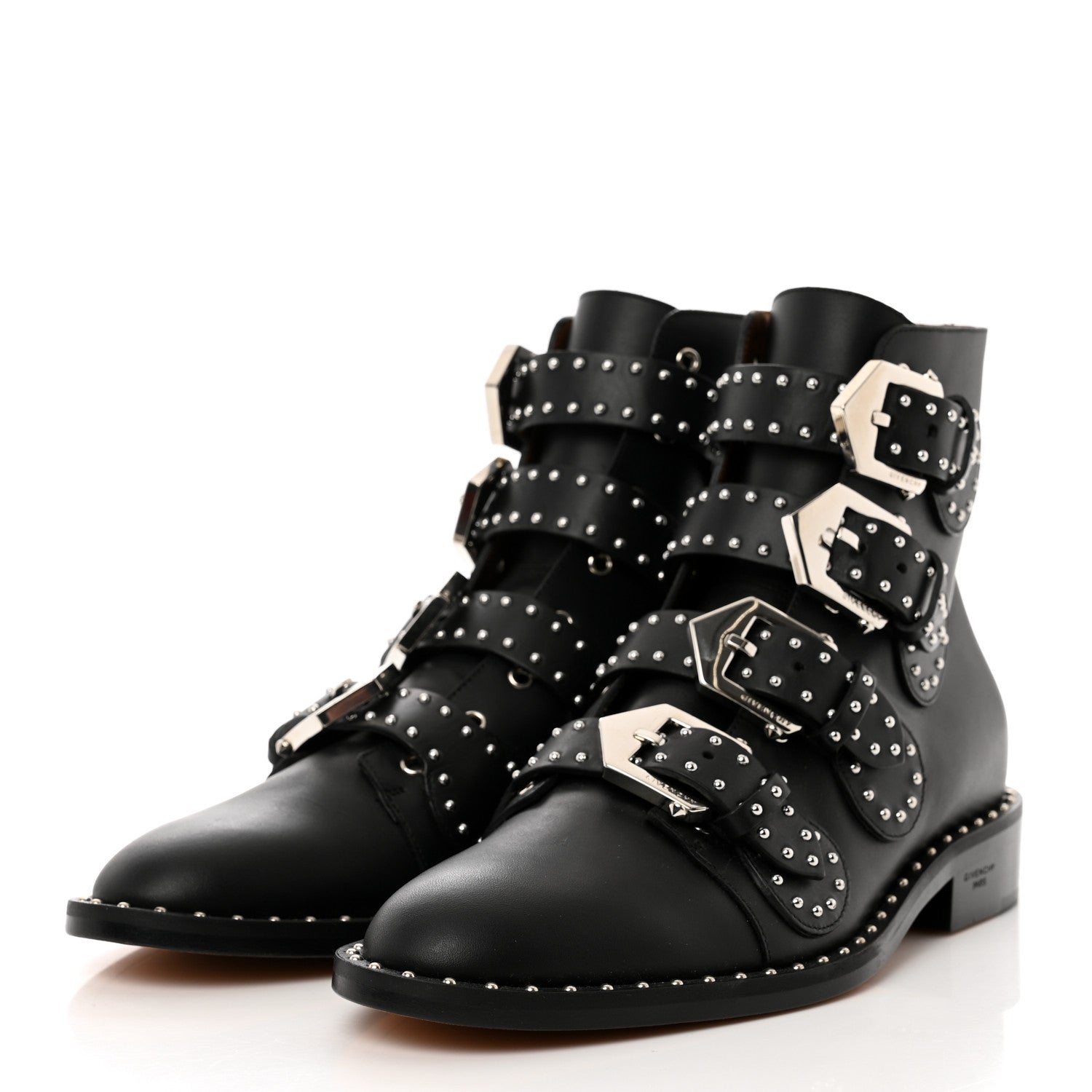 Givenchy Calfskin Studded Prue Buckle Bootie 36 Black 3 of 8