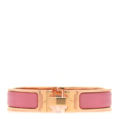 Hermes Enamel Narrow Clic Clac H Bracelet PM Rose Patch 1 of 4
