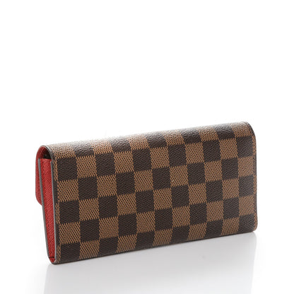 Louis Vuitton Damier Ebene Emilie Wallet Red 3 of 6