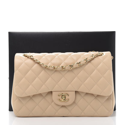 Chanel Lambskin Quilted Jumbo Double Flap Beige Clair 13 of 13