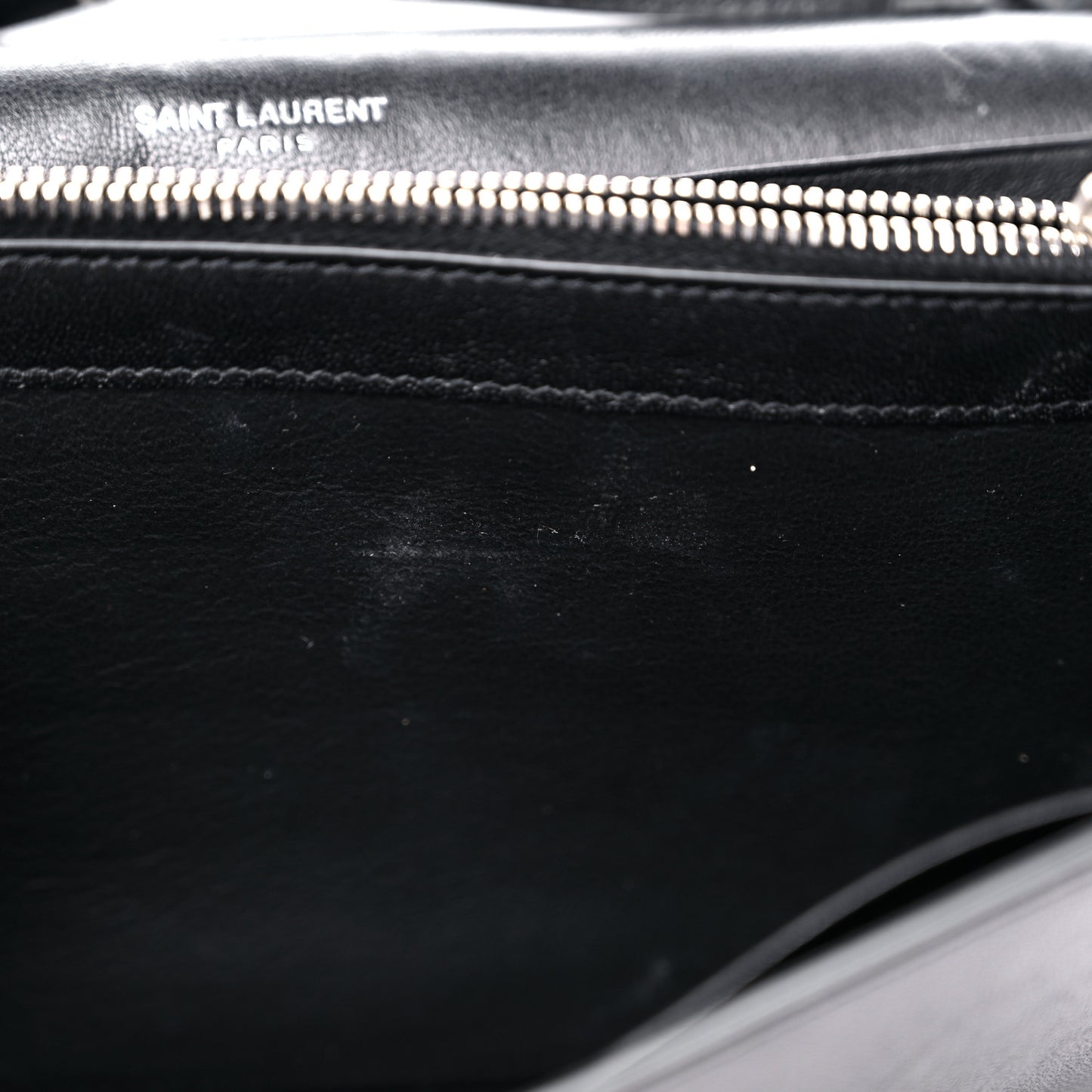 Lambskin Bandana Studded Monogram Chain Wallet Black