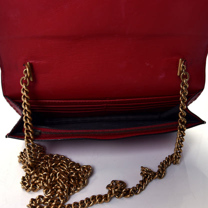 Gucci Calfskin Queen Margaret Chain Wallet Blue Agata Hibiscus Red Mystic White 4 of 4