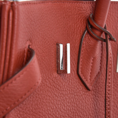 Hermes Taurillon Clemence Birkin 35 Rouge Venetian 28 of 36