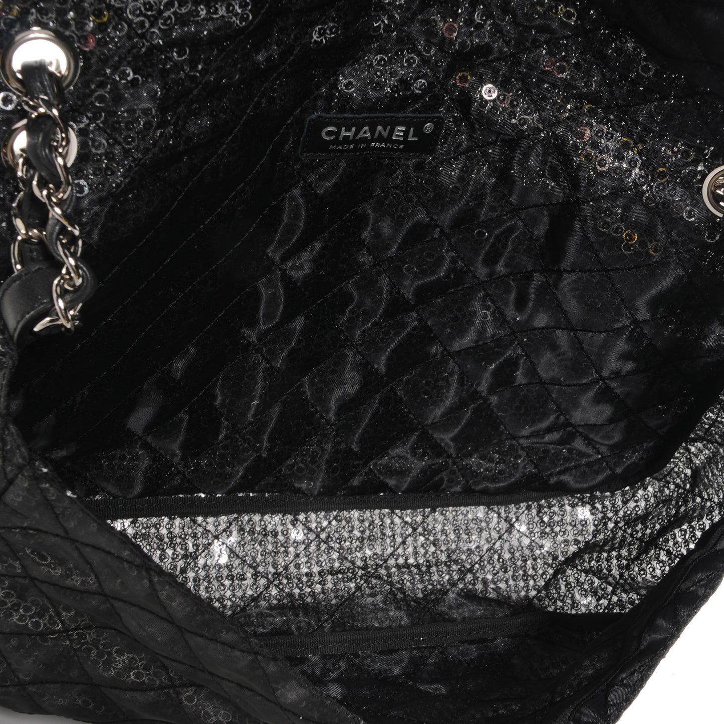 Hidden Sequin Maxi Flap Black